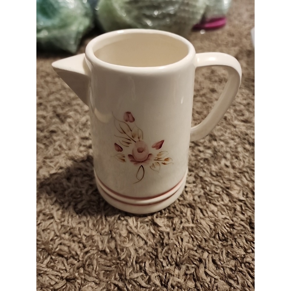 Vintage Lasting Products Inc USA Faux Creamer Pitcher Vase Pink Rose‎ Floral